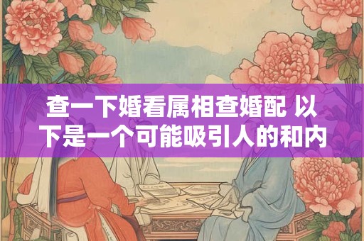 查一下婚看属相查婚配 以下是一个可能吸引人的和内容