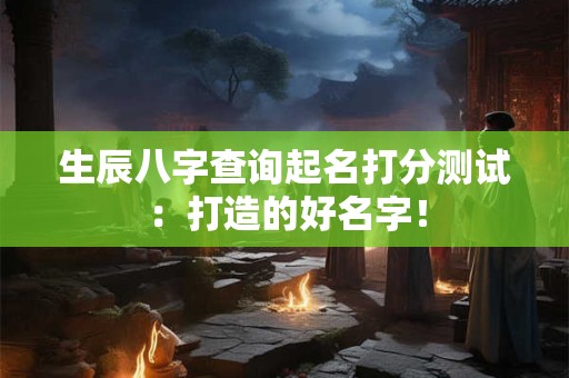 生辰八字查询起名打分测试：打造的好名字！