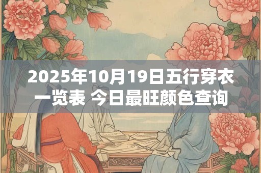 2025年10月19日五行穿衣一览表 今日最旺颜色查询