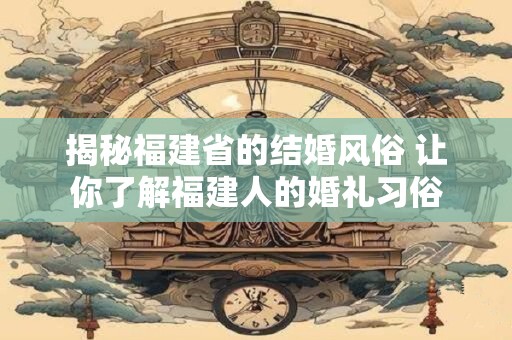 揭秘福建省的结婚风俗 让你了解福建人的婚礼习俗