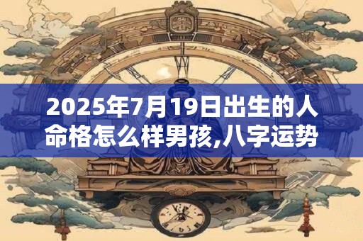 2025年7月19日出生的人命格怎么样男孩,八字运势分析