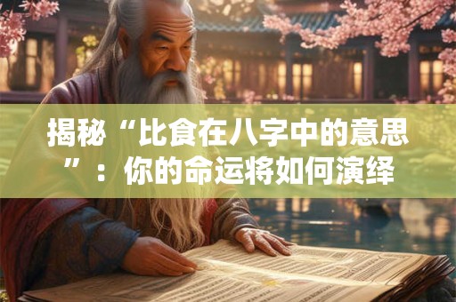 揭秘“比食在八字中的意思”：你的命运将如何演绎