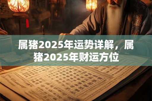 属猪2025年运势详解,属猪2025年财运方位 属猪2025年运势详解,属猪2025年财运方位