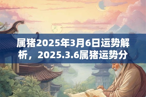 属猪2025年3月6日运势解析，2025.3.6属猪运势分析