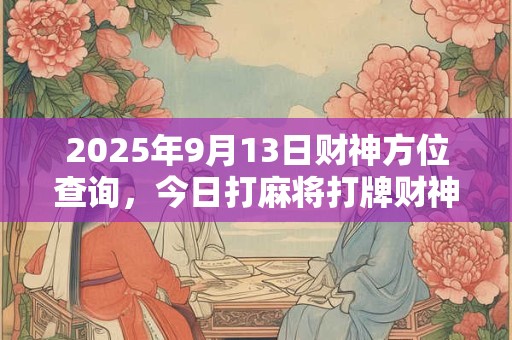 2025年9月13日财神方位查询，今日打麻将打牌财神方位