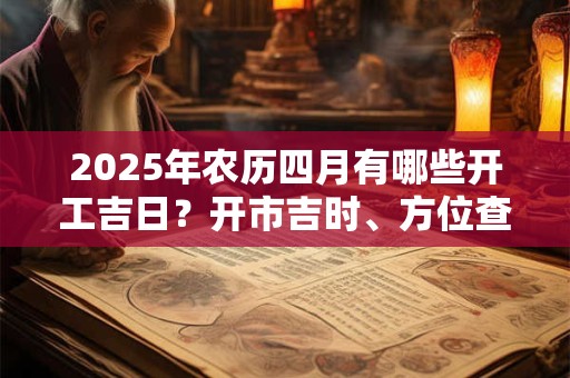 2025年农历四月有哪些开工吉日？开市吉时、方位查询