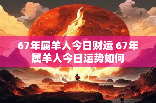67年属羊人今日财运 67年属羊人今日运势如何