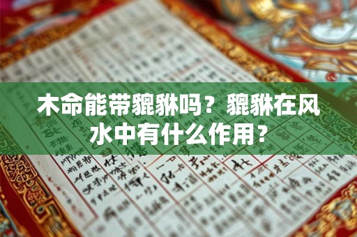 木命能带貔貅吗？貔貅在风水中有什么作用？