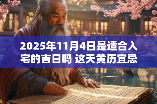2025年11月4日是适合入宅的吉日吗 这天黄历宜忌