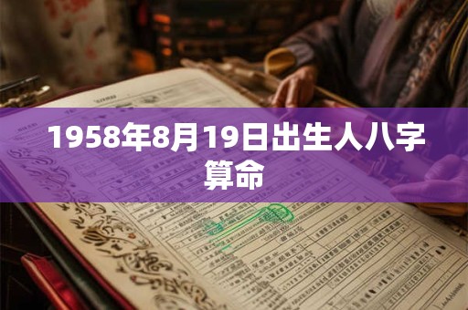 1958年8月19日出生人八字算命