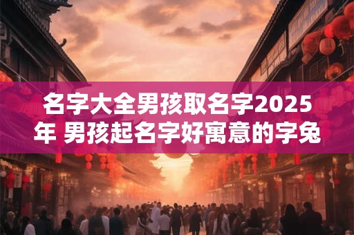 名字大全男孩取名字2025年 男孩起名字好寓意的字兔年
