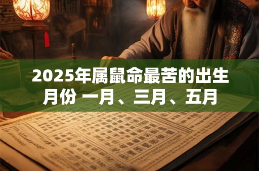 2025年属鼠命最苦的出生月份 一月、三月、五月