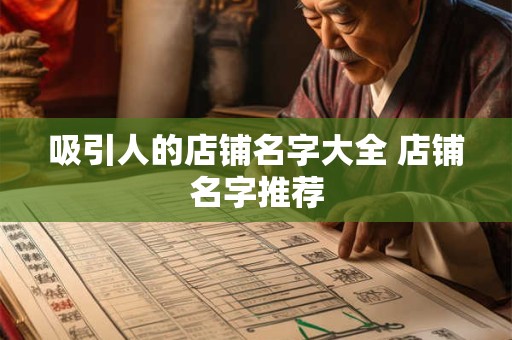 吸引人的店铺名字大全 店铺名字推荐