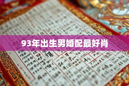 93年出生男婚配最好肖