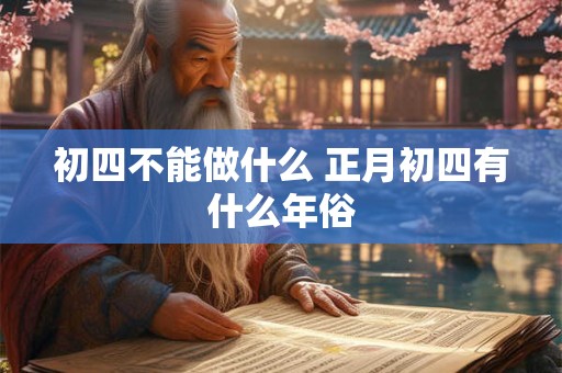 初四不能做什么 正月初四有什么年俗