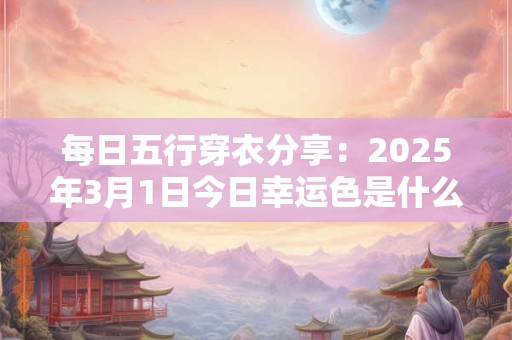 每日五行穿衣分享：2025年3月1日今日幸运色是什么