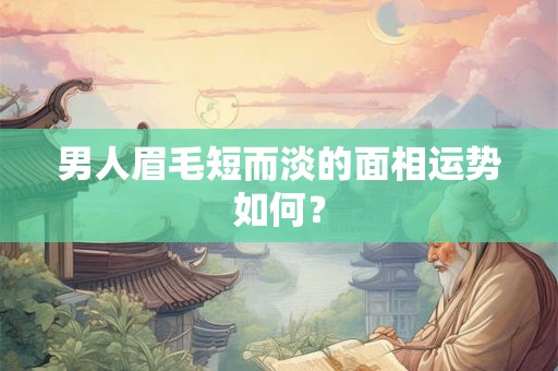 男人眉毛短而淡的面相运势如何？
