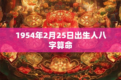 1954年2月25日出生人八字算命