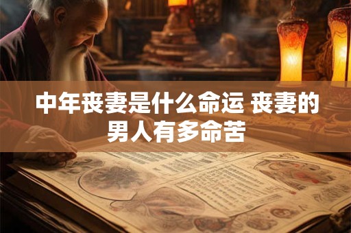中年丧妻是什么命运 丧妻的男人有多命苦