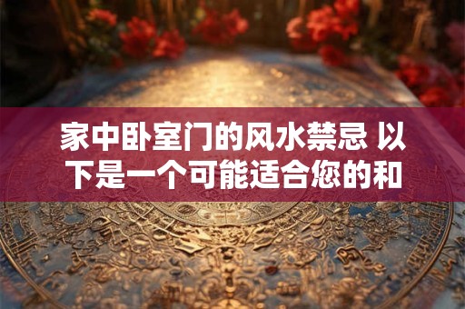 家中卧室门的风水禁忌 以下是一个可能适合您的和