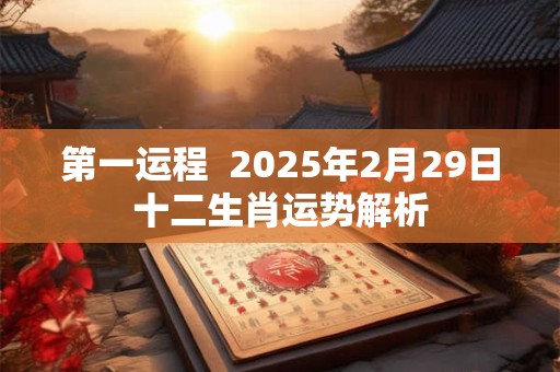 第一运程  2025年2月29日十二生肖运势解析