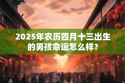 2025年农历四月十三出生的男孩命运怎么样？