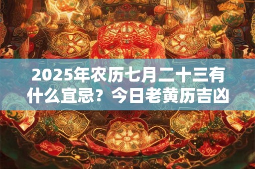 2025年农历七月二十三有什么宜忌？今日老黄历吉凶一览表