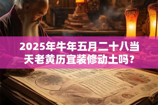 2025年牛年五月二十八当天老黄历宜装修动土吗？