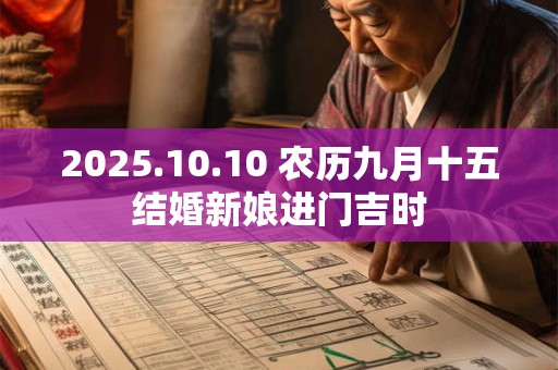 2025.10.10 农历九月十五结婚新娘进门吉时