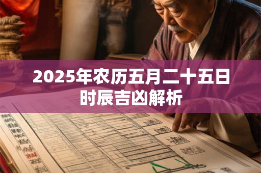 2025年农历五月二十五日时辰吉凶解析 2025年农历五月二十五日时辰吉凶解析