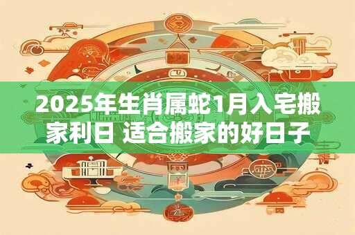 2025年生肖属蛇1月入宅搬家利日 适合搬家的好日子