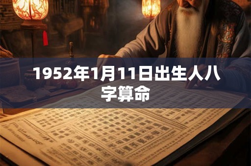 1952年1月11日出生人八字算命