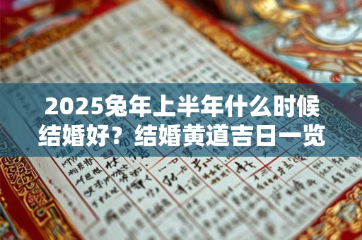 2025兔年上半年什么时候结婚好？结婚黄道吉日一览表