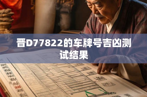 晋D77822的车牌号吉凶测试结果