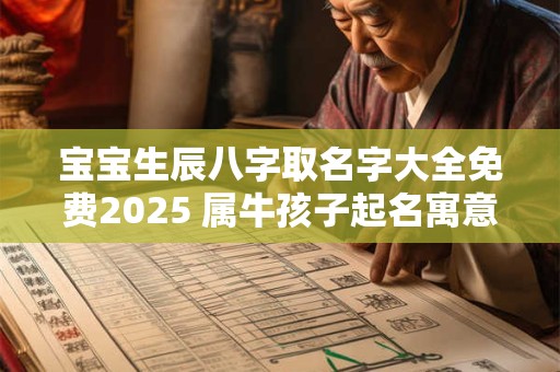 宝宝生辰八字取名字大全免费2025 属牛孩子起名寓意好有福