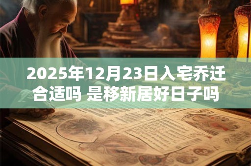 2025年12月23日入宅乔迁合适吗 是移新居好日子吗