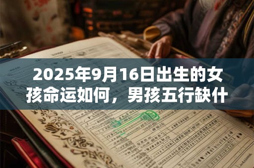 2025年9月16日出生的女孩命运如何，男孩五行缺什么