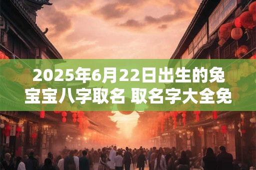 2025年6月22日出生的兔宝宝八字取名 取名字大全免费查询