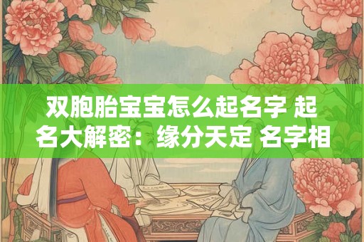 双胞胎宝宝怎么起名字 起名大解密：缘分天定 名字相伴一生