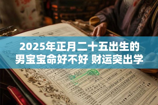 2025年正月二十五出生的男宝宝命好不好 财运突出学富五车