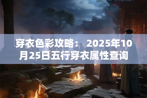 穿衣色彩攻略： 2025年10月25日五行穿衣属性查询