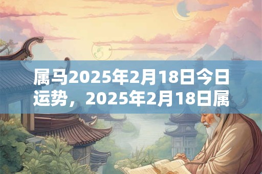 属马2025年2月18日今日运势，2025年2月18日属马人运势好吗？