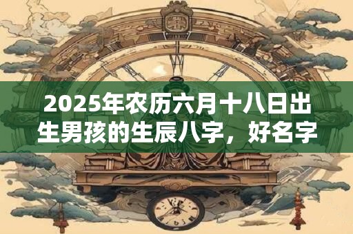 2025年农历六月十八日出生男孩的生辰八字，好名字推荐