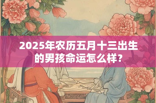 2025年农历五月十三出生的男孩命运怎么样？