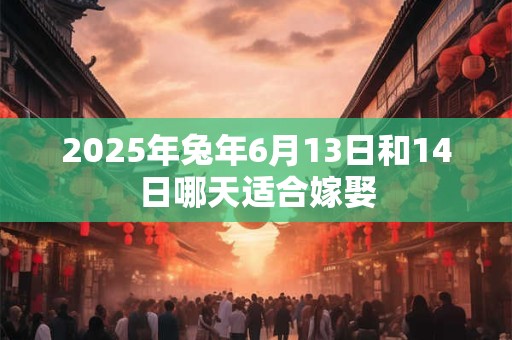 2025年兔年6月13日和14日哪天适合嫁娶