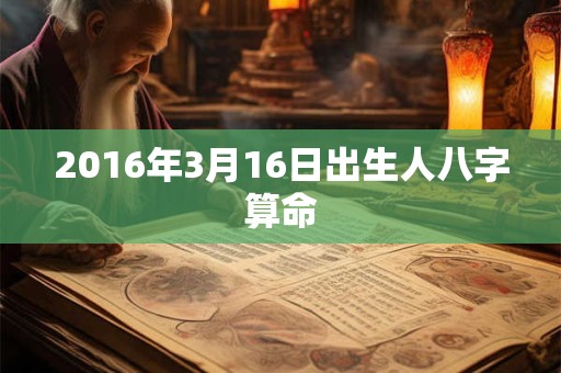 2016年3月16日出生人八字算命 2016年3月16日出生人八字算命