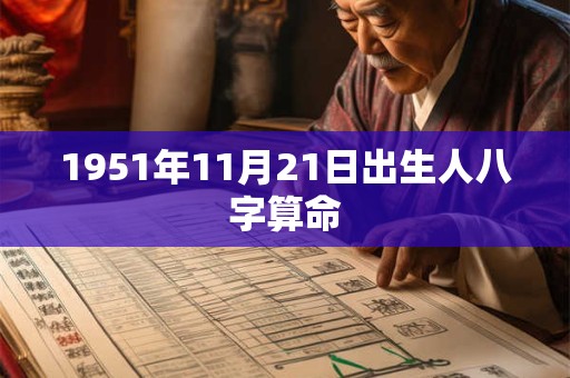1951年11月21日出生人八字算命