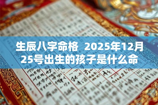 生辰八字命格 2025年12月25号出生的孩子是什么命 生辰八字命格 2025年12月25号出生的孩子是什么命