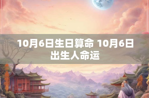 10月6日生日算命 10月6日出生人命运
