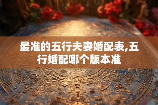 最准的五行夫妻婚配表,五行婚配哪个版本准